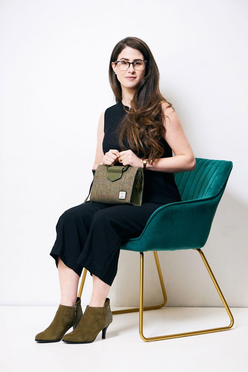 Islander Arran tote, Chestnut Herringbone, L:24cm H18.5cm W:9cm - Image 5