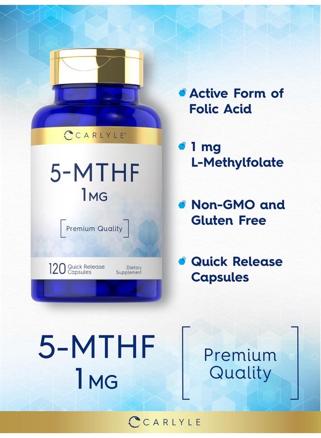 Carlyle مكمل كارلايل 5-MTHF حمض الفوليك | 1 ملغ | 120 كبسولة | جودة ممتازة L ميثيلفولات | خالي من الكائنات المعدلة وراثيًا، خالي من الغلوتين - Image 4