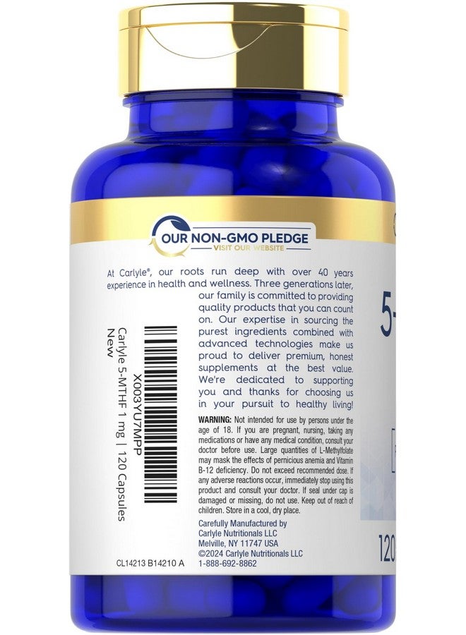 Carlyle مكمل كارلايل 5-MTHF حمض الفوليك | 1 ملغ | 120 كبسولة | جودة ممتازة L ميثيلفولات | خالي من الكائنات المعدلة وراثيًا، خالي من الغلوتين - Image 3