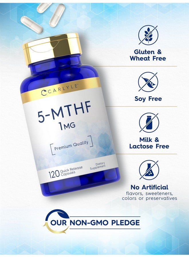 Carlyle مكمل كارلايل 5-MTHF حمض الفوليك | 1 ملغ | 120 كبسولة | جودة ممتازة L ميثيلفولات | خالي من الكائنات المعدلة وراثيًا، خالي من الغلوتين - Image 5