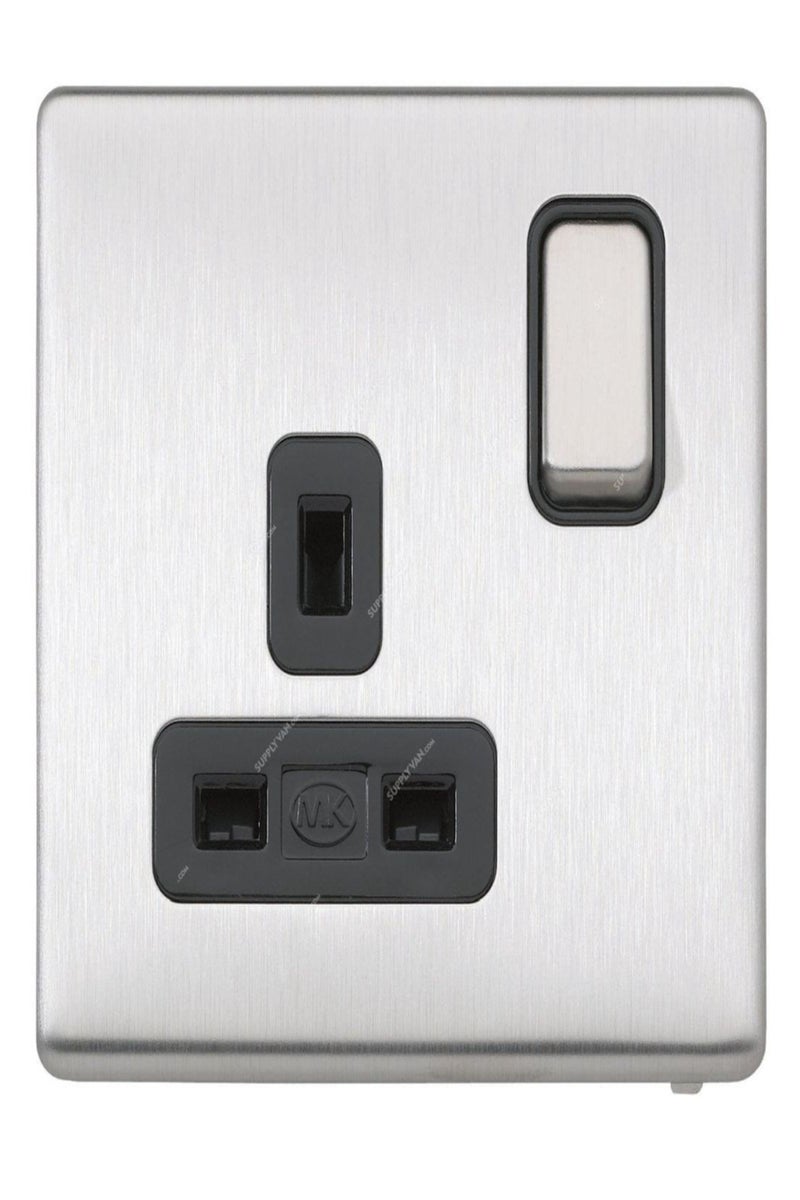 MK K24357BSSB 13A 1G DP SWITCH SOCKET OUTLET, DE