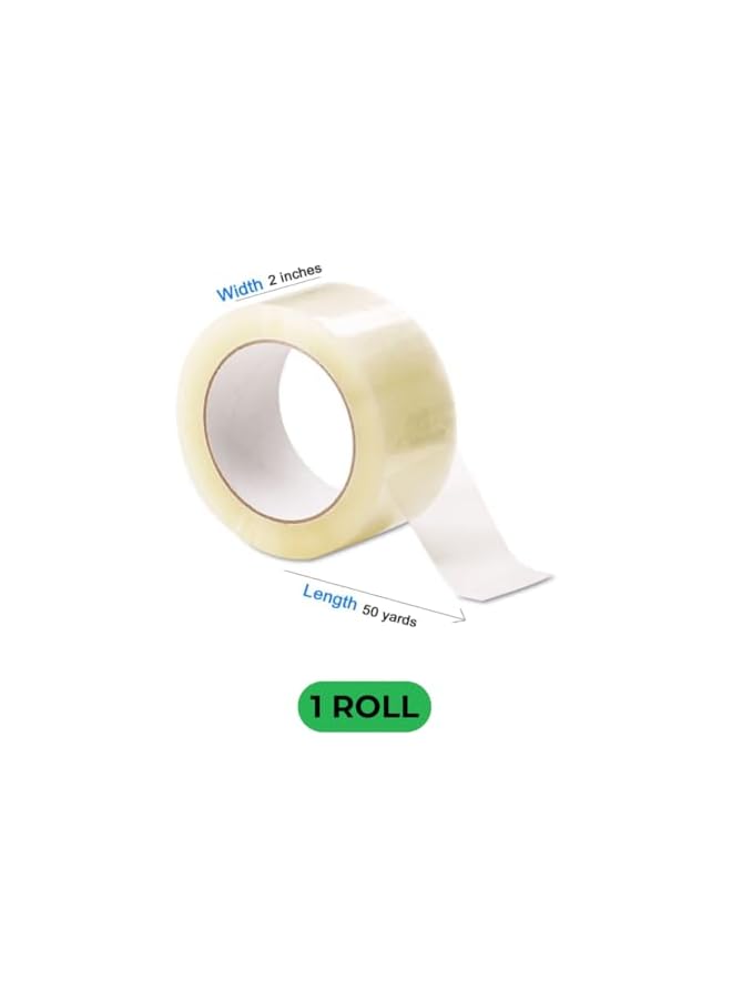 PROMASS Clear Packing Tape 2 Inches x 50 Yards – Strong Heavy Duty Packaging Tape for Sealing Parcel Boxes, Moving Boxes, Large Postal Bags, and Office Supplies (1 Roll) - Image 2