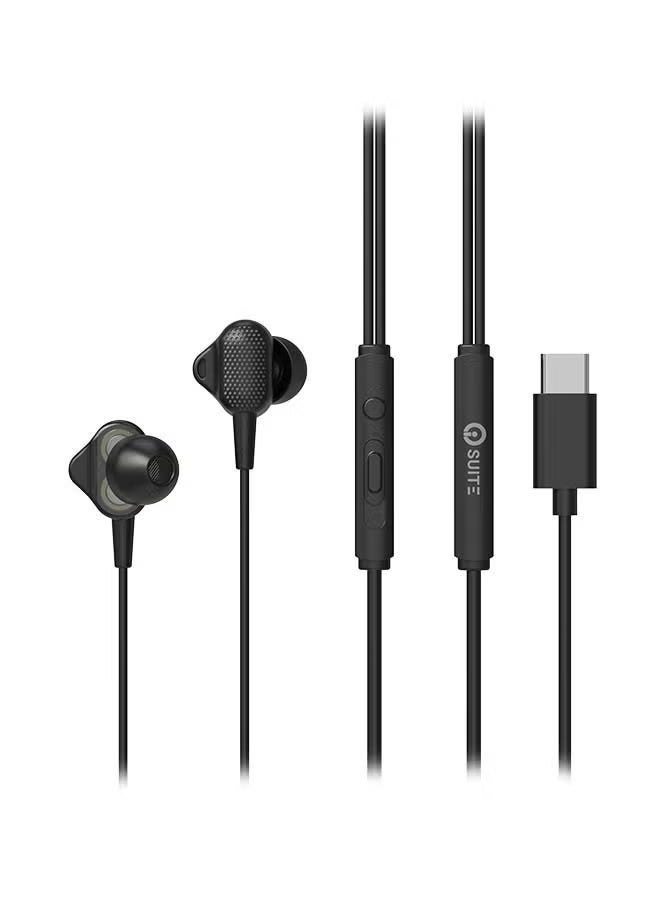 iOsuite Dual-driver Type-C in-ear headphones in black - Image 4