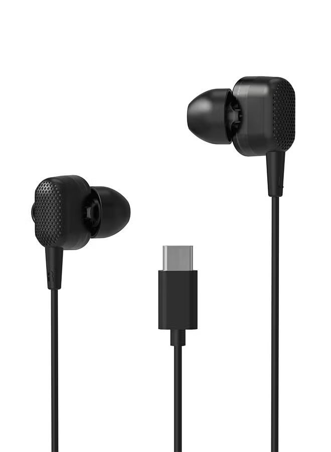 iOsuite Dual-driver Type-C in-ear headphones in black - Image 2