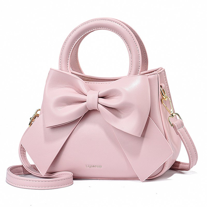 2024 New Trendy Bow-Knot Luxury Ladies Tote Shoulder Bag Pink 