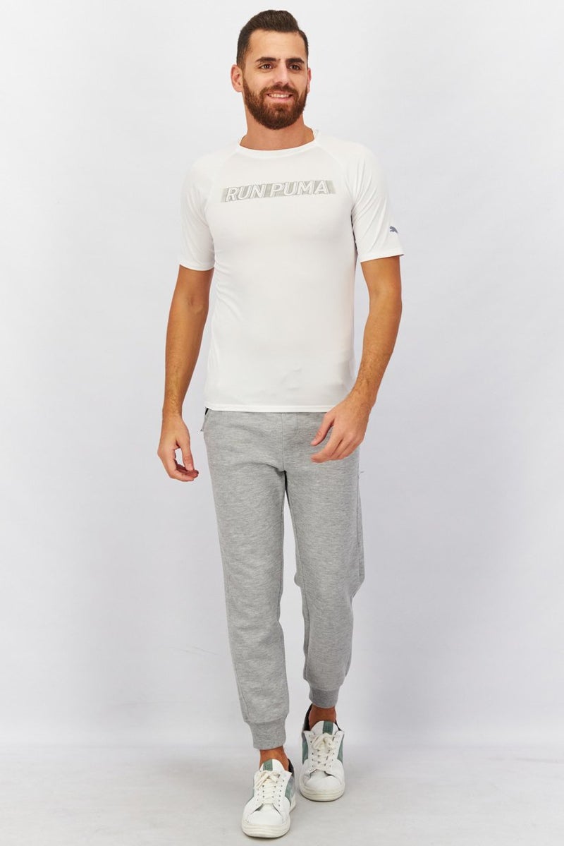 PUMA Men Sportswear Fit Short Sleeves Running Jersey, White - Image 3