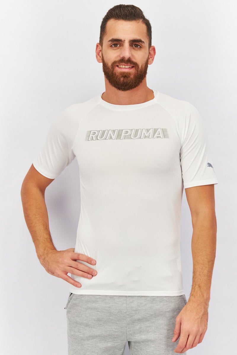 PUMA Men Sportswear Fit Short Sleeves Running Jersey, White - Image 1