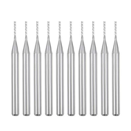 uxcell 10Pcs 08mm Carbide End Mill Engraving Milling Cutter CNC Router Bits for PCB Machine 18 Shank - Image 1