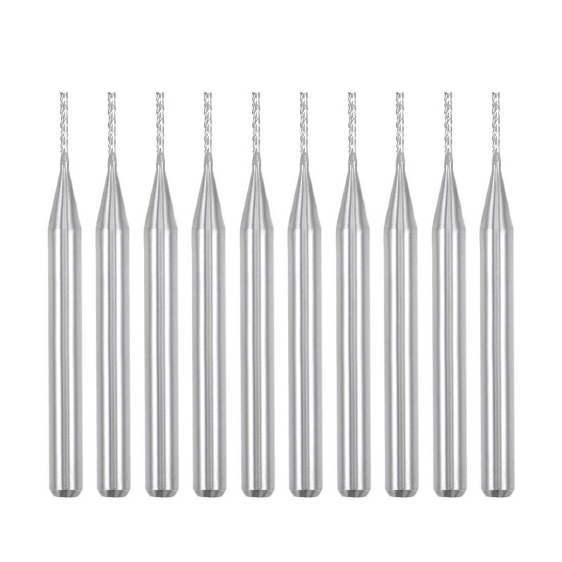 uxcell 10Pcs 08mm Carbide End Mill Engraving Milling Cutter CNC Router Bits for PCB Machine 18 Shank - Image 2
