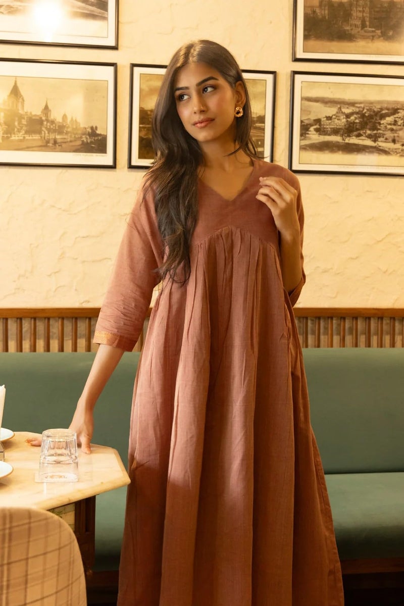 ANNI Designer Women's Rayon Viscose Solid A-Line Kurta with Palazzo (JIVIKA Peach_M_Peach_Medium) - Image 2