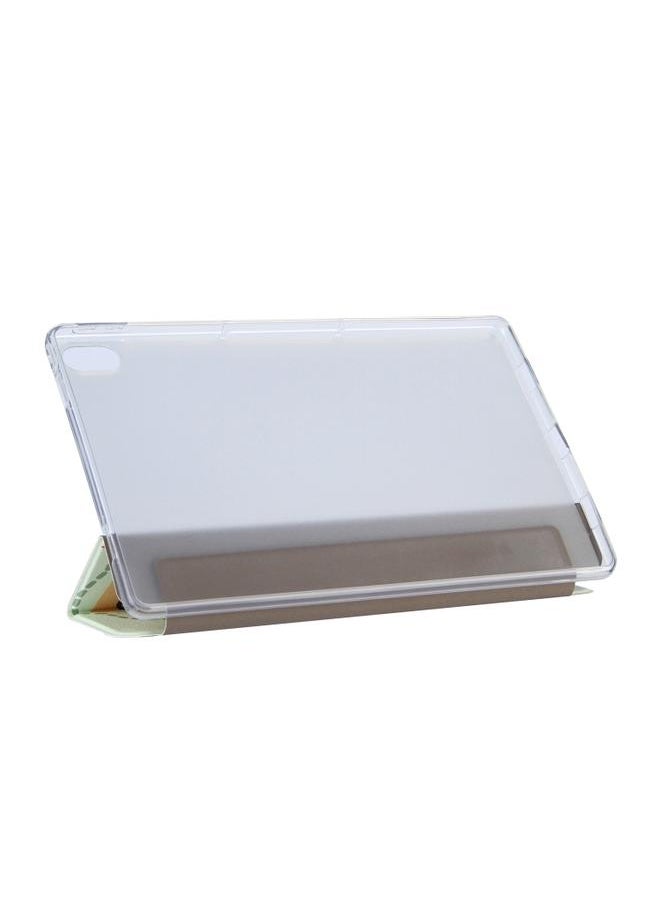 Lenovo Tab P11 TB J606F Coloured Drawing Pattern Horizontal Flip Leather Case with Three folding Holder Green Dinosaur
