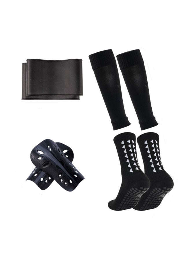 Generic Football Four piece Set Skidproof Soccer Socks Nylon Pocket Shin Guard Sleeves Calf Compression Socks For Soccer Football Sports - Image 1