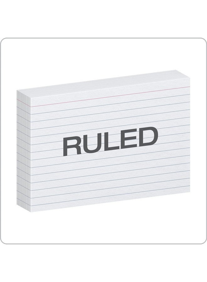 أوكسفورد بطاقات فهرسة أكسفورد، عبوة من ٥٠٠ بطاقة، ٤×٦ بطاقات فهرسة، مسطرة من الأمام، فارغة من الخلف، بيضاء، ٥ عبوات من ١٠٠ بطاقة مغلفة بغلاف بلاستيكي (٤٠١٧٨) - Image 2