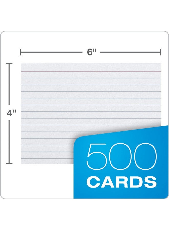 أوكسفورد بطاقات فهرسة أكسفورد، عبوة من ٥٠٠ بطاقة، ٤×٦ بطاقات فهرسة، مسطرة من الأمام، فارغة من الخلف، بيضاء، ٥ عبوات من ١٠٠ بطاقة مغلفة بغلاف بلاستيكي (٤٠١٧٨) - Image 3