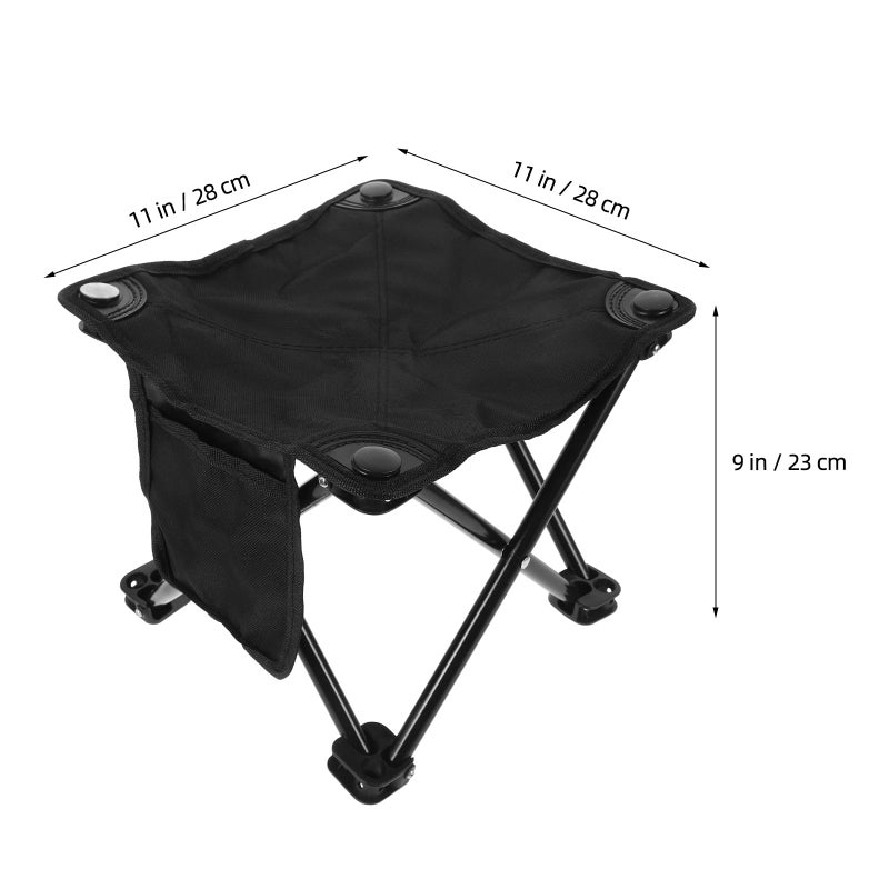 Portable Folding Camping Stool with Side Pocket Lightweight for Outdoor Hiking Fishing Picnic - Image 4