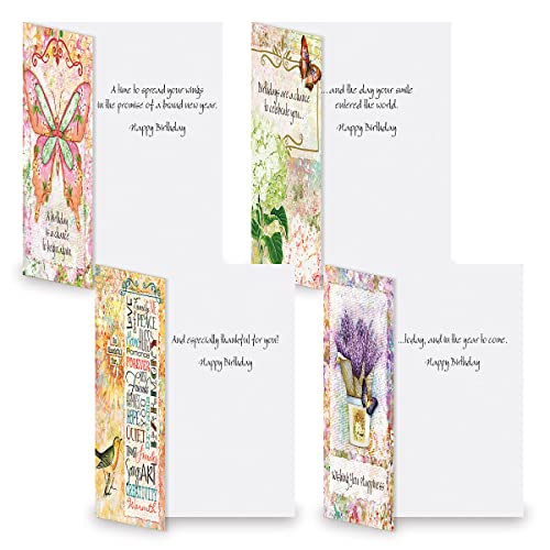 Current Joy Hall Dream On Happy Birthday Greeting Card Set - Value Pack of 20 Cards With White Envelopes, 10 Designs, Large 5" x 7" Assortment - Image 2