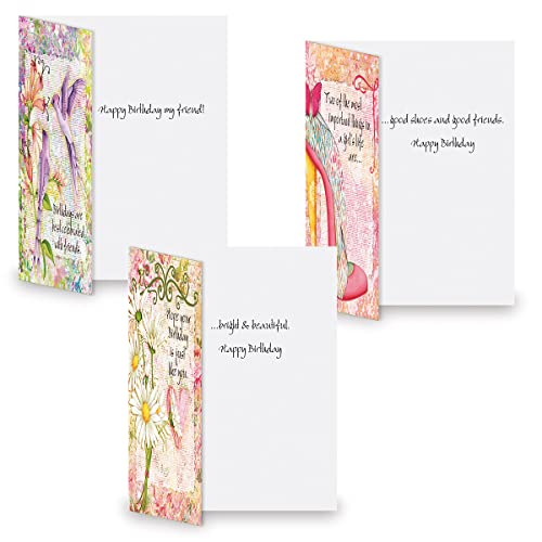 Current Joy Hall Dream On Happy Birthday Greeting Card Set - Value Pack of 20 Cards With White Envelopes, 10 Designs, Large 5" x 7" Assortment - Image 3