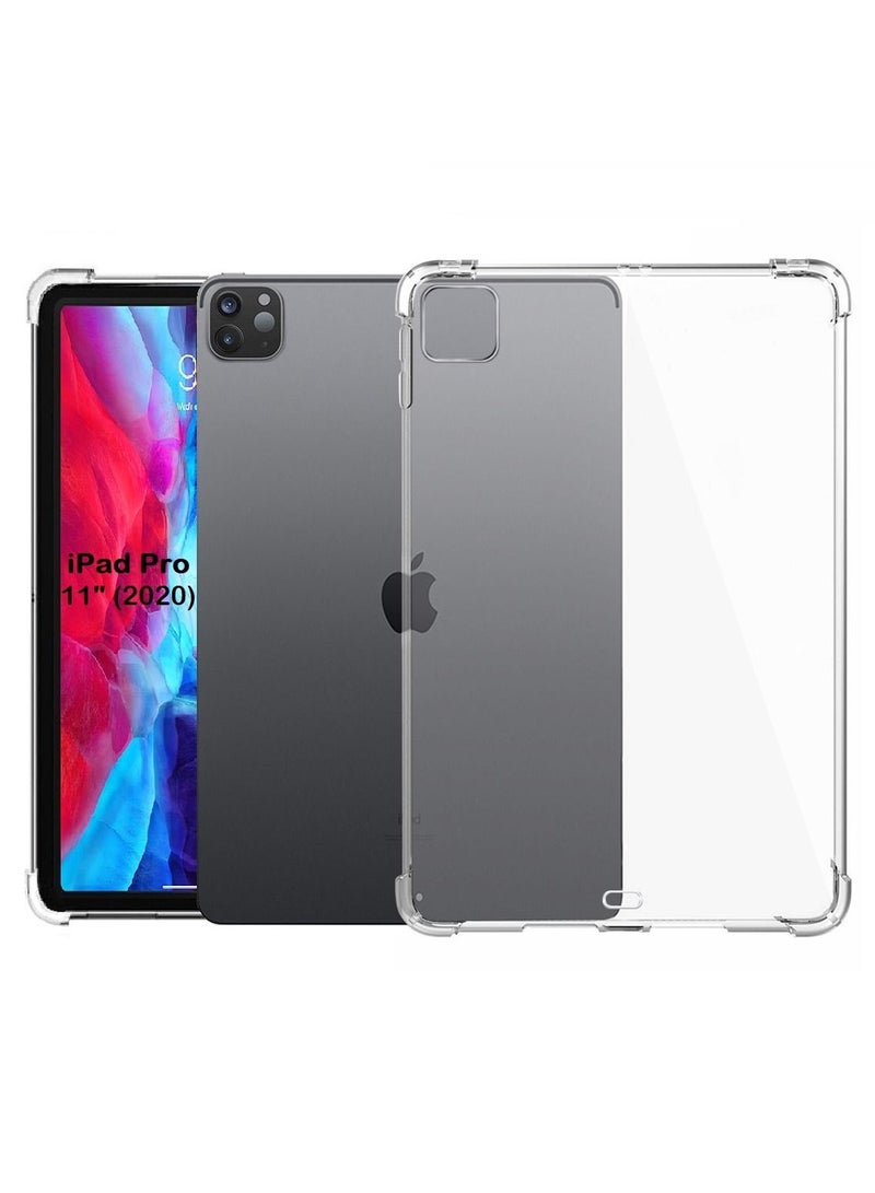 CATANES iPad Pro 11-inch 2020 (2nd Gen) Case Clear Shock Absorbing Flexible TPU Protective Cover Transparent Slim Case with Corner Bumper Airbag  - Image 1