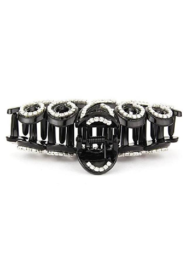 Suoirblss Woman Girls Large Fancy Rhinestone Hair Accessories Sideknotted Clip Hairpin Hair Claw Barrettes For Thick Hair (Black) - Image 5