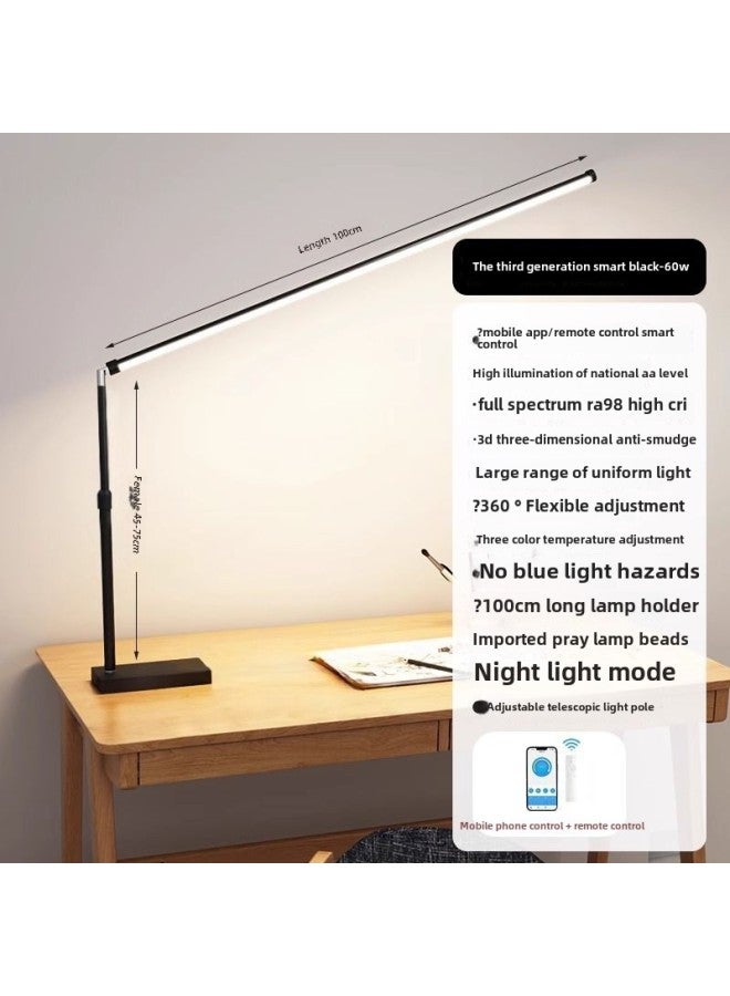 German Full Spectrum Intelligent Children's Eye Protection Desk Lamp Special For Learning Long Arm Reading Bookcase Students Write Homework-Color:Infinity/high Color Development/black-Size:Standard - Image 1