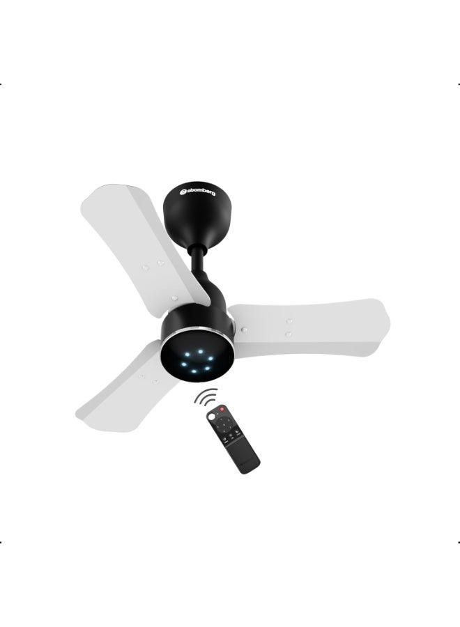 atomberg Renesa Halo Smart 600mm BLDC Ceiling Fan with IoT & Remote | BEE 5 Star | High Air Delivery | Low noise operation | LED Speed Indicator | Sleek Design | 3 Year Warranty|White & Black - Image 1