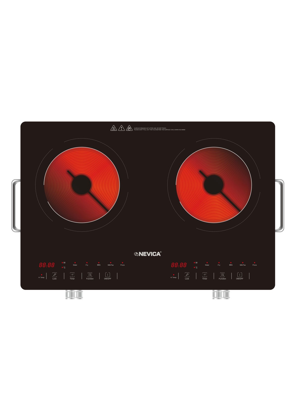 NEVICA Nevica 2 Zone Infrared Cooker With Dual Ring Heating Element for ...