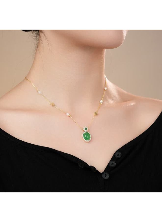 Dara 7-8mm S925 Silver Round Non-nucleus Freshwater Pearl Necklace Birthday Gift For Mom And Girlfriend - Image 1