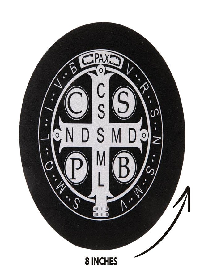 Needzo Saint Benedict Mouse Pad, Round, Non-Slip Mat for Computers or Laptops, Catholic Office Accessories, 8 Inches - Image 5
