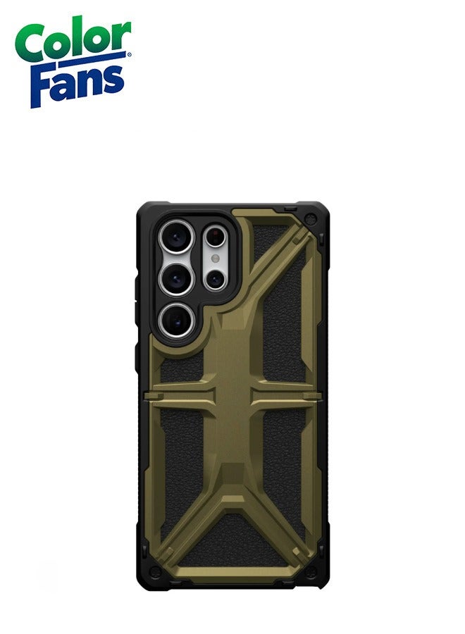 كولور فانس غطاء حماية Monarch Premium Rugged Heavy Duty مقاوم للصدمات والصدمات لهاتف Samsung Galaxy S23 Ultra - زيتوني - Image 3