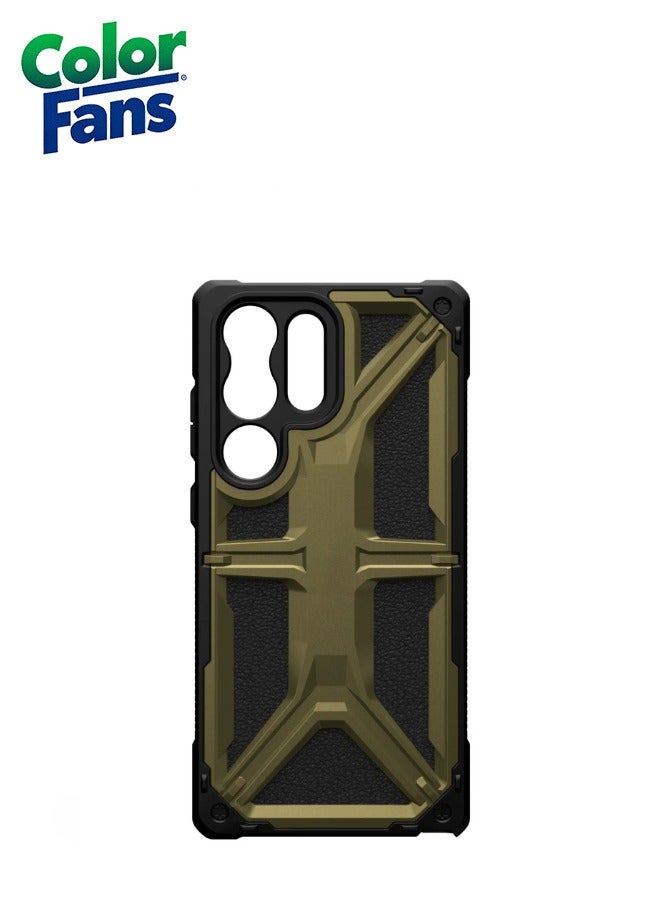كولور فانس غطاء حماية Monarch Premium Rugged Heavy Duty مقاوم للصدمات والصدمات لهاتف Samsung Galaxy S23 Ultra - زيتوني - Image 4
