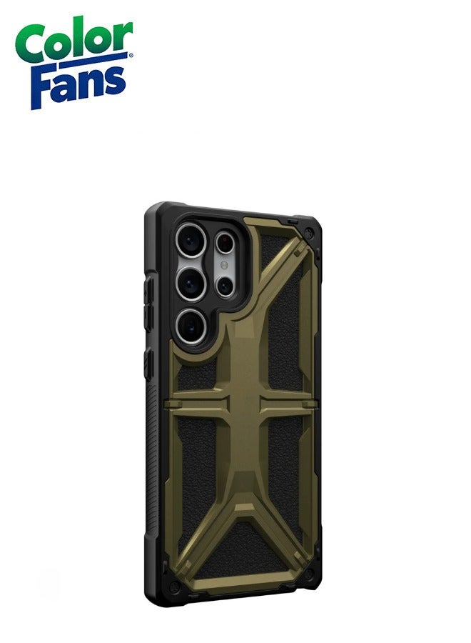 كولور فانس غطاء حماية Monarch Premium Rugged Heavy Duty مقاوم للصدمات والصدمات لهاتف Samsung Galaxy S23 Ultra - زيتوني - Image 5