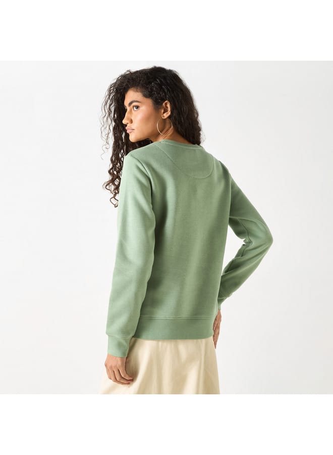 Lee Cooper Lee Cooper Logo Embossed Sweatshirt with Long Sleeves  - Image 3