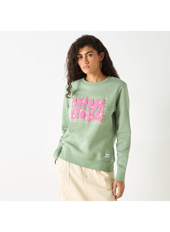 Lee Cooper Lee Cooper Logo Embossed Sweatshirt with Long Sleeves  - Image 1
