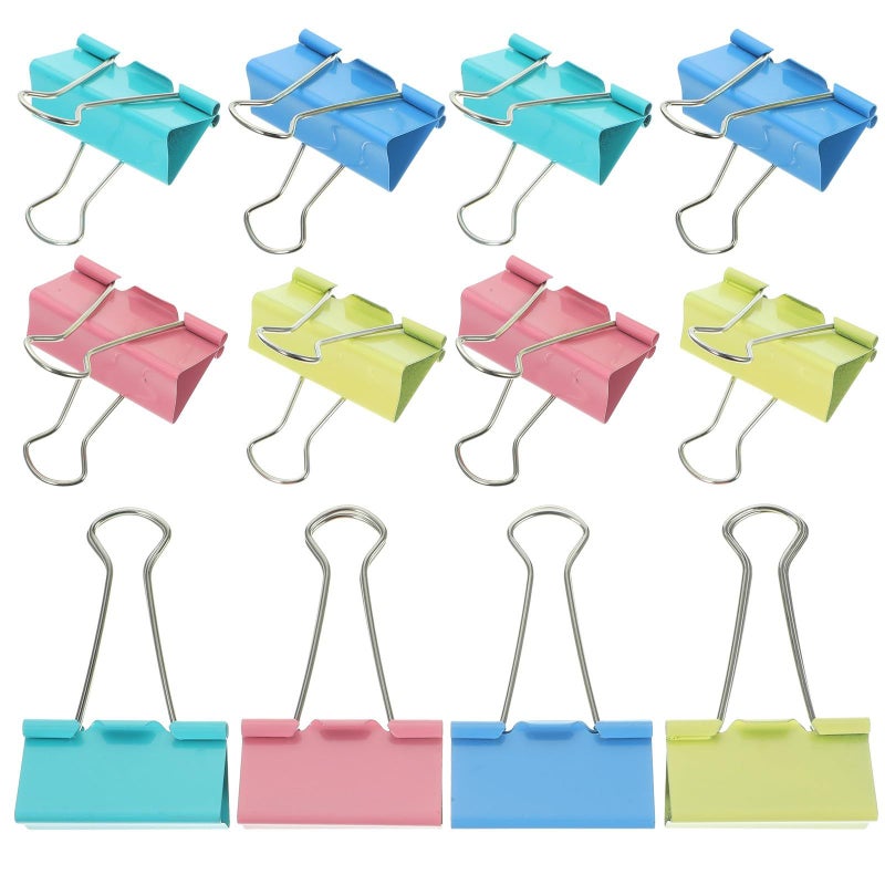 24 Pcs 2 Inch Colorful Metal Jumbo Binder Clips for Office School and Teacher Use - Image 2