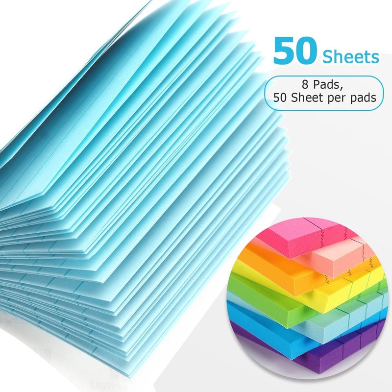 Eastern Wolf 8 Pads Lined Sticky Notes 4x4 Sticky Notes with Lines Self-Stick Note Pads 8 Bright Multi Colors, 50 Sheet/Pad - Image 4