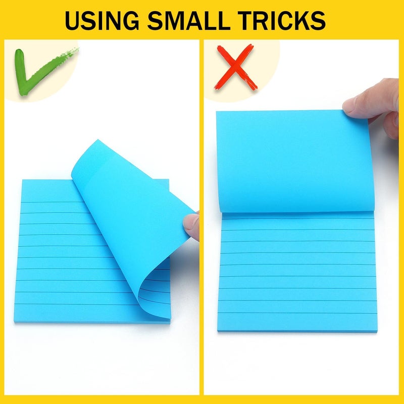 Eastern Wolf 8 Pads Lined Sticky Notes 4x4 Sticky Notes with Lines Self-Stick Note Pads 8 Bright Multi Colors, 50 Sheet/Pad - Image 5