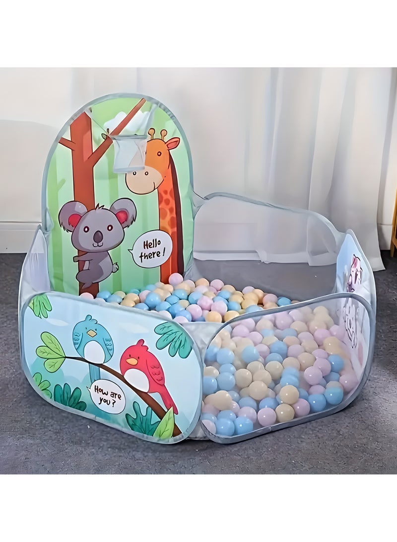 LIXADA Ball pit Large Foldable Game Ball Tent Pool for themed play House Game Fence Youngsters Boys Girls outdoor indoor Play, sloth giraffe pattern, Ideal Gift for Boys and Girls Ages 3+, Perfect for Birthday, School Day, Special Festival Gift (ball not included) - Image 1