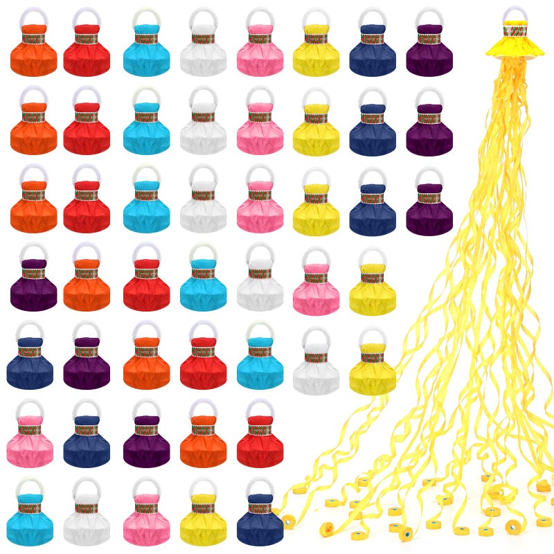 Arrowbash 48 Pcs No Mess Streamers Confetti Hand Throw Streamers Paper Crackers for New Years Wedding Opening Celebrations Birthday Retirement Engagement Graduation Party Favors Decor(Multicolor) - Image 1