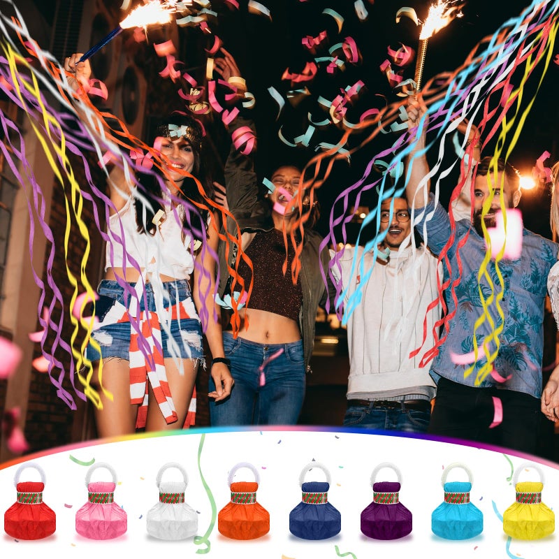 Arrowbash 48 Pcs No Mess Streamers Confetti Hand Throw Streamers Paper Crackers for New Years Wedding Opening Celebrations Birthday Retirement Engagement Graduation Party Favors Decor(Multicolor) - Image 5