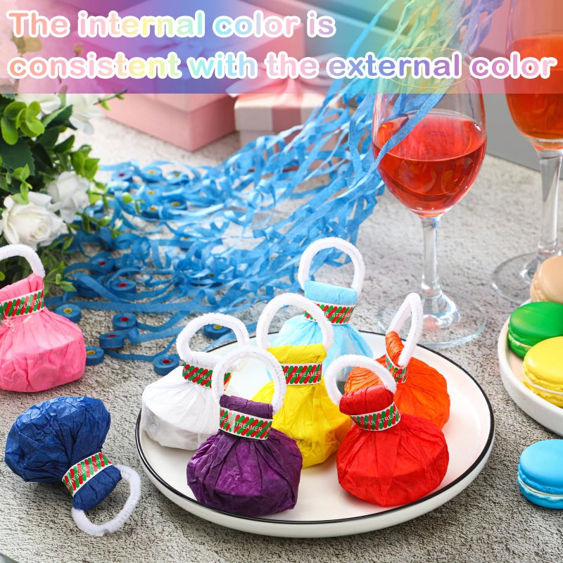 Arrowbash 48 Pcs No Mess Streamers Confetti Hand Throw Streamers Paper Crackers for New Years Wedding Opening Celebrations Birthday Retirement Engagement Graduation Party Favors Decor(Multicolor) - Image 4
