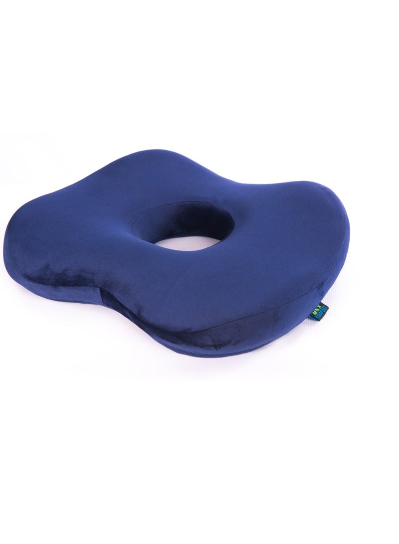 Max Comfort Volkswagen American memory foam hemorrhoid seat cushion for treating hemorrhoid, back and lower pain, a modern medical seat cushion for body comfort, navy blue - Image 1