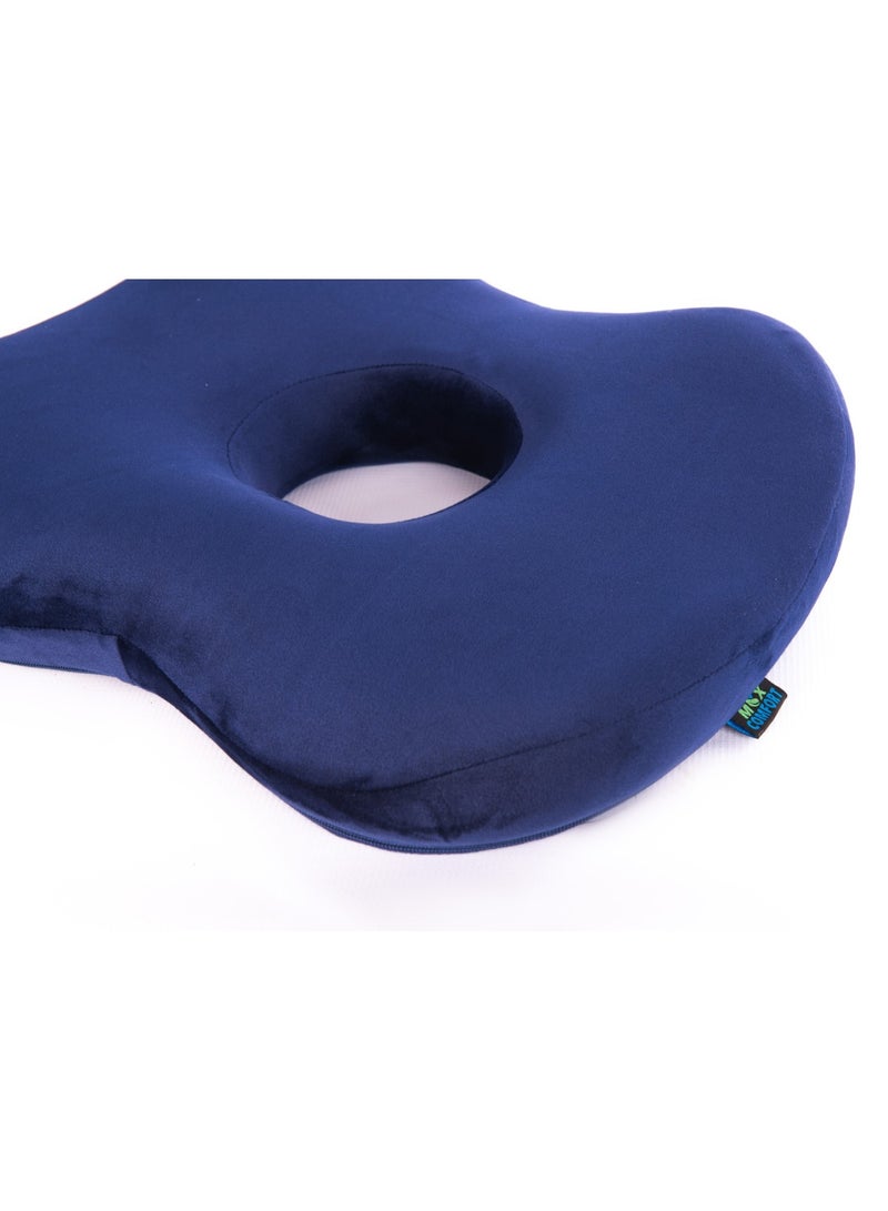 Max Comfort Volkswagen American memory foam hemorrhoid seat cushion for treating hemorrhoid, back and lower pain, a modern medical seat cushion for body comfort, navy blue - Image 2