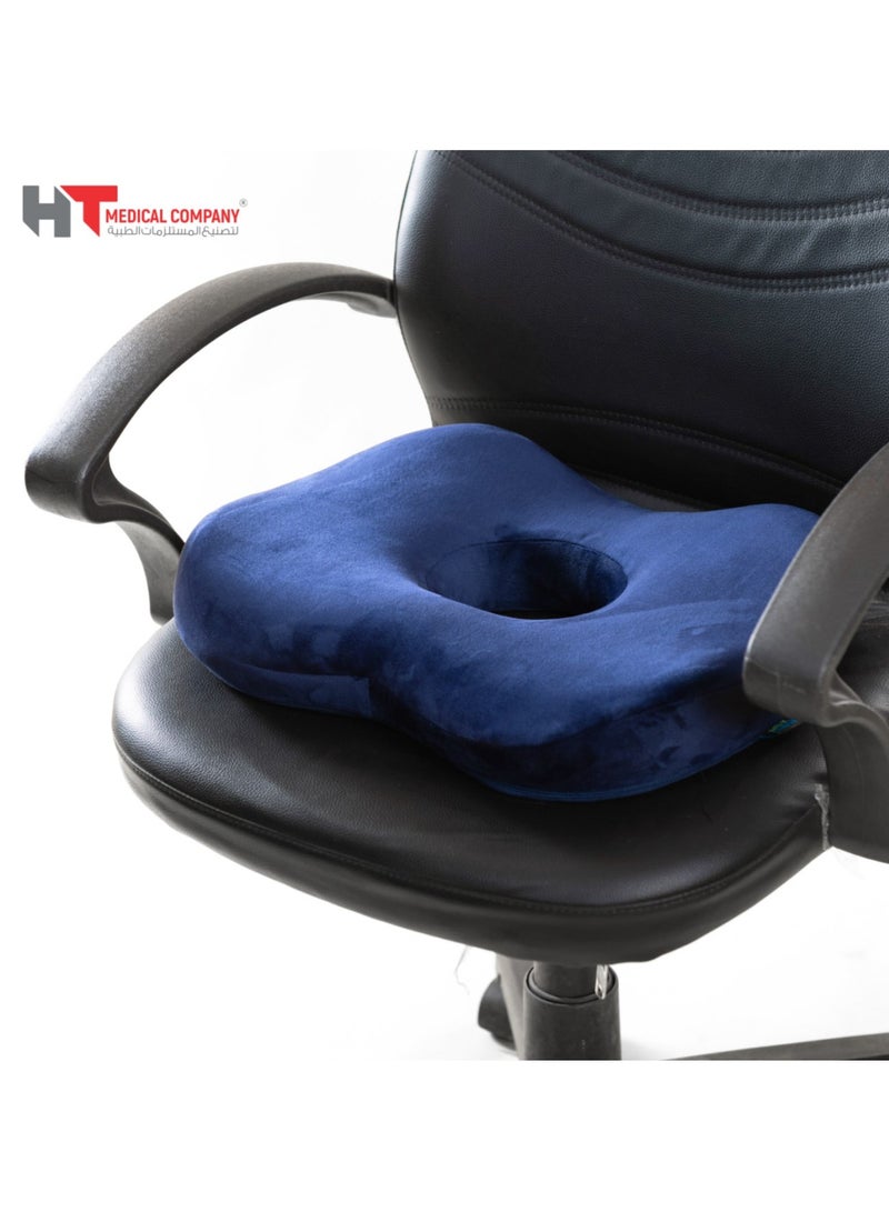 Max Comfort Volkswagen American memory foam hemorrhoid seat cushion for treating hemorrhoid, back and lower pain, a modern medical seat cushion for body comfort, navy blue - Image 3