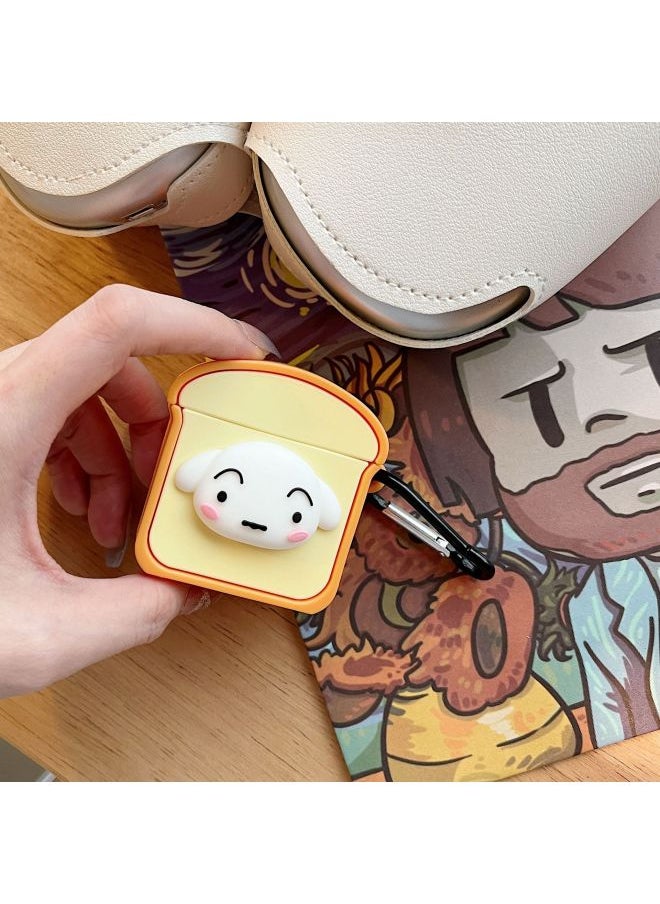 Generic - Toast Xiao Xin And Xiao Bai Airpods Earphone Cover Is Suitable For Apple 1/2/3 Generation Pro Wireless Earphone Protective Case-Color:Toast Small Iron Hook-Applicable Model:Airpods 3 Generations - Image 1