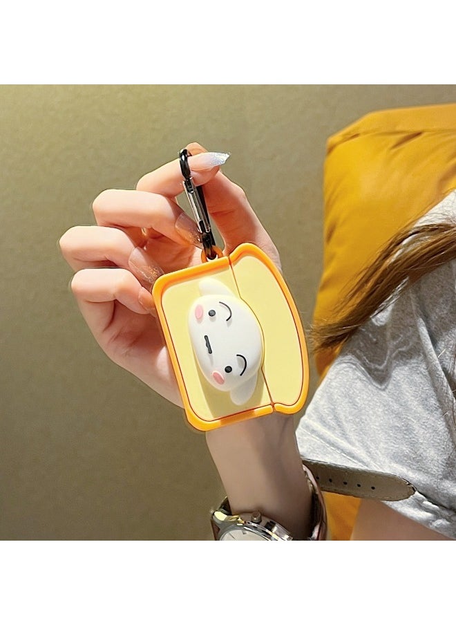 Generic - Toast Xiao Xin And Xiao Bai Airpods Earphone Cover Is Suitable For Apple 1/2/3 Generation Pro Wireless Earphone Protective Case-Color:Toast Small Iron Hook-Applicable Model:Airpods 3 Generations - Image 1
