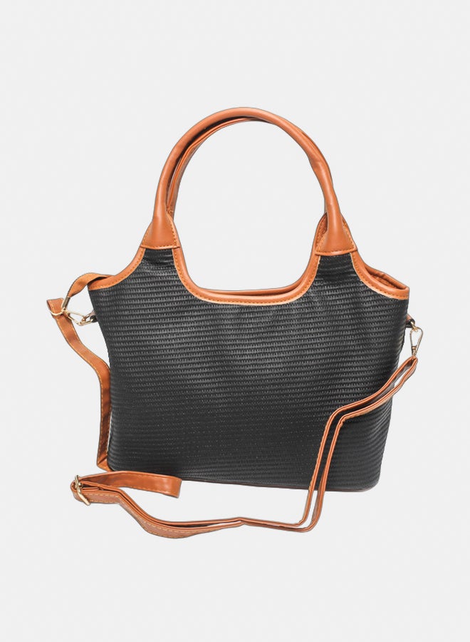 Glitter Bag with Cross Hand - Black - Image 3