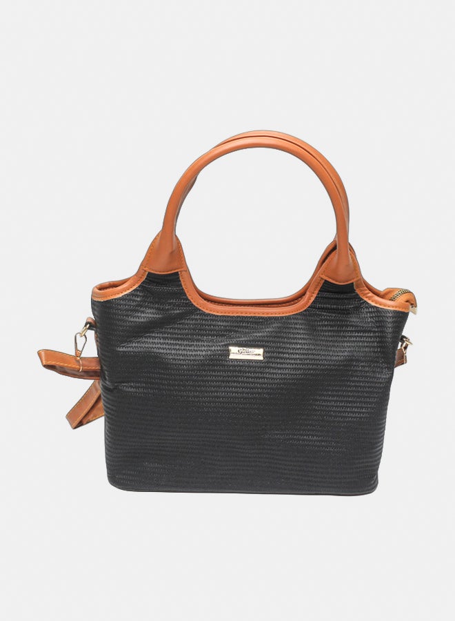 Glitter Bag with Cross Hand - Black - Image 1