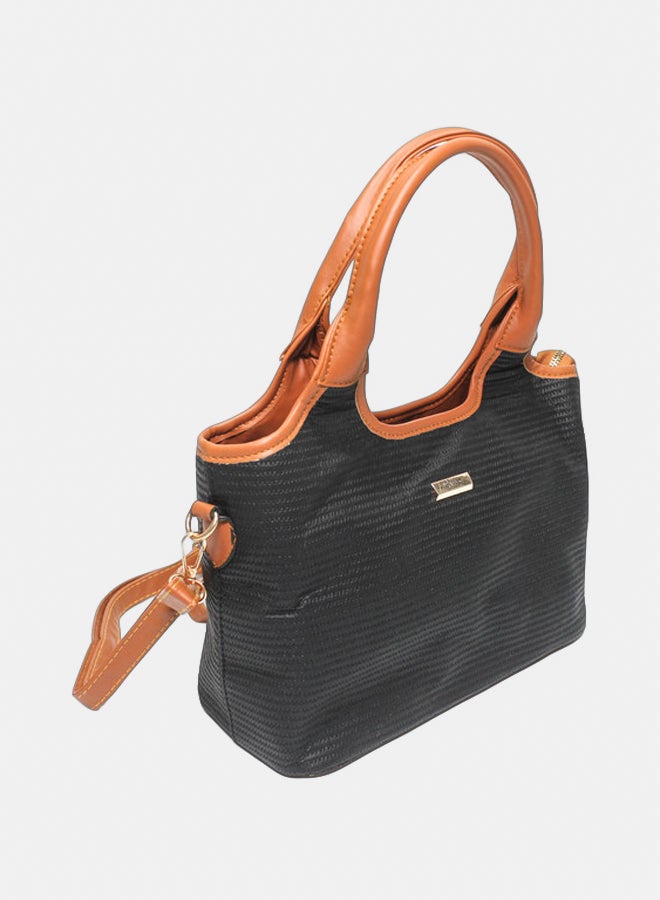Glitter Bag with Cross Hand - Black - Image 2