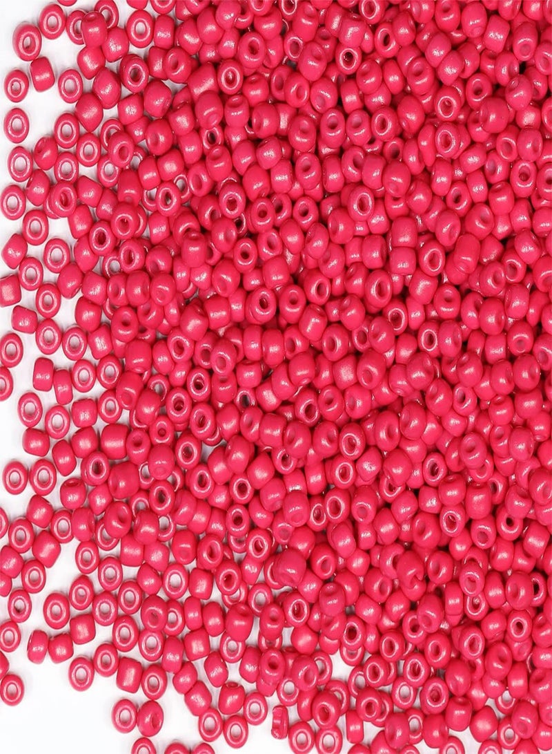 GGOOT Bulk 3mm Rose red Seed Beads for Jewelry Making 110 Grams About 320pcs,8/0 Glass Craft Beads for Making Earrings, Bracelets, Pendants, Waist Jewelry, DIY Handmade Seed Beads ( Rose red 3mm)  - Image 2