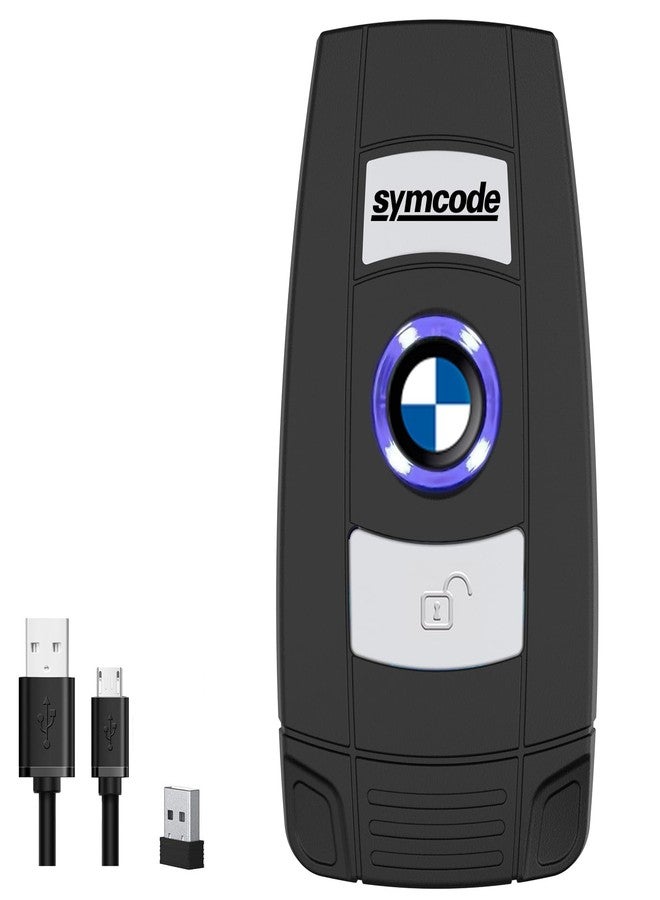 سيمكود ماسح ضوئي لاسلكي للباركود بتقنية بلوتوث من Symcode، ماسح ضوئي لاسلكي أحادي الأبعاد بتقنية الليزر، 3 في 1، يعمل بتقنية بلوتوث وUSB سلكيًا و2.4 جيجا هرتز، قارئ باركود محمول باليد، مناسب لمكتبات الكتب، وجرد المستودعات، والمتاجر. - Image 1